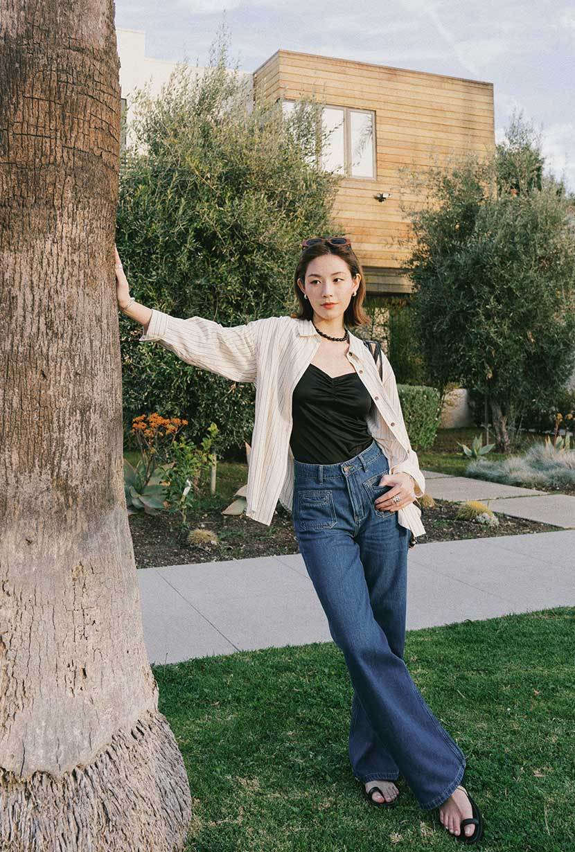 Odilia Mid Rise Straight Leg Jeans - Mid Indigo