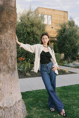 Odilia Mid Rise Straight Leg Jeans - Mid Indigo