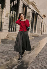 Blake Wool Blend Skirt - Grey