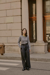 Carlo Wool Blend Wide Pants - Grey