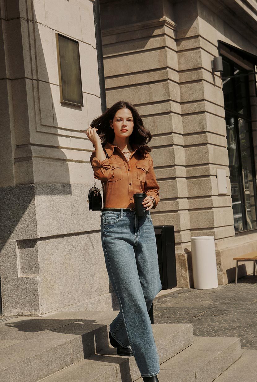 Cayden Mid Rise Straight Leg Jeans - Blue