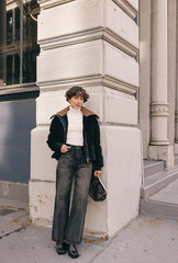 Cayden Mid Rise Straight Leg Jeans - Charcoal