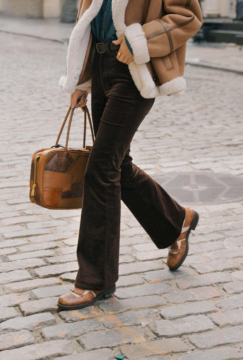 Cody Corduroy Flared Pants - Brown