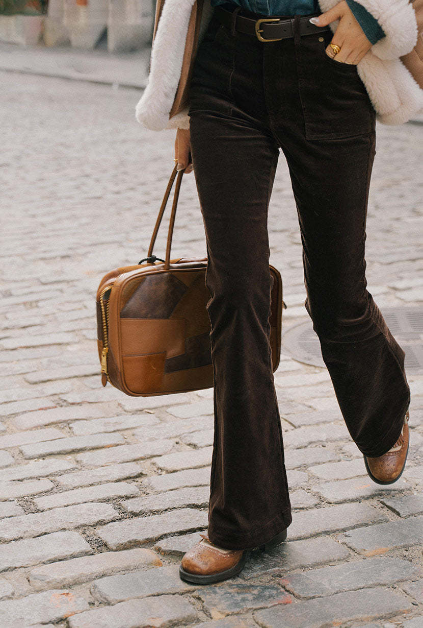 Cody Corduroy Flared Pants - Brown