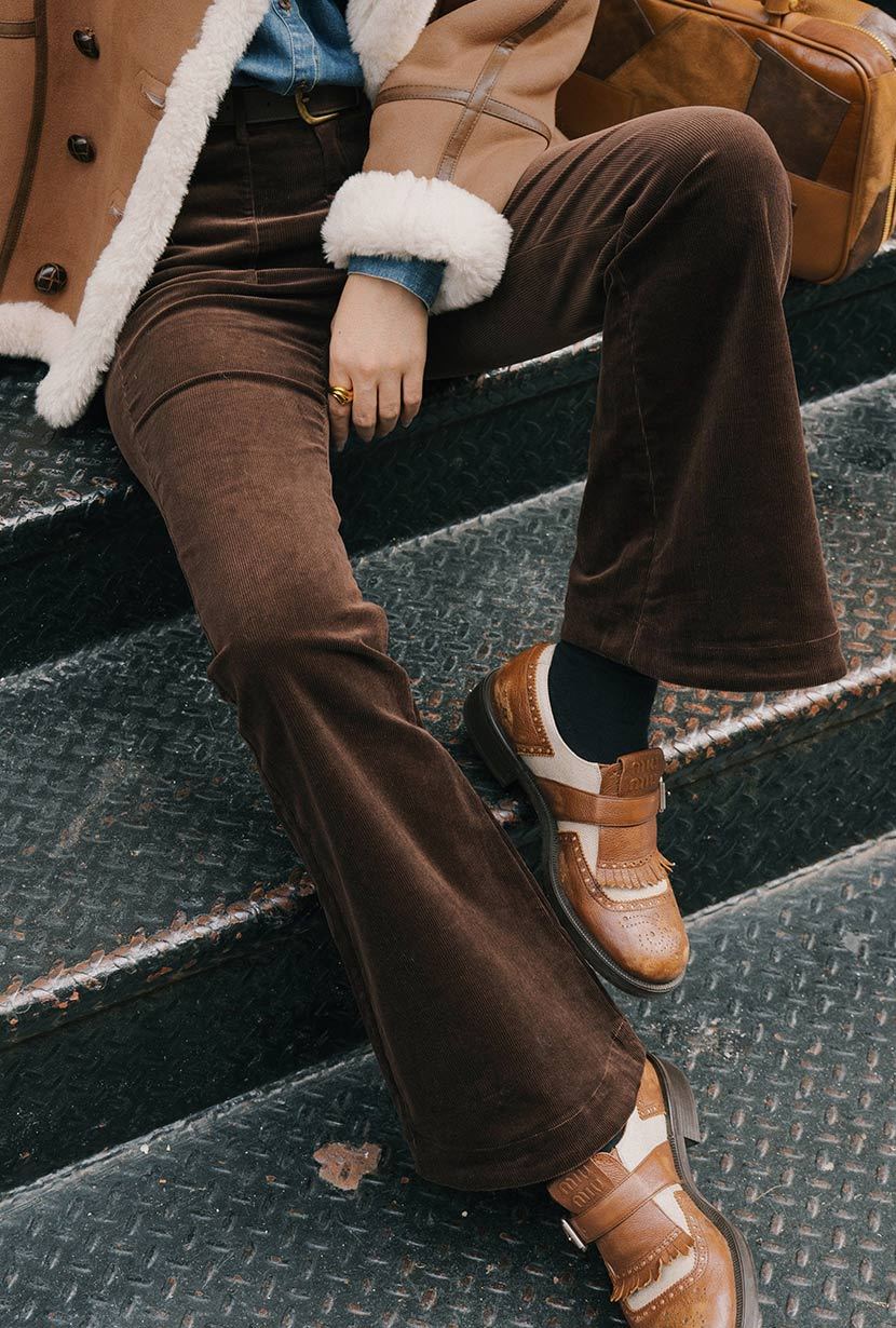 Cody Corduroy Flared Pants - Brown