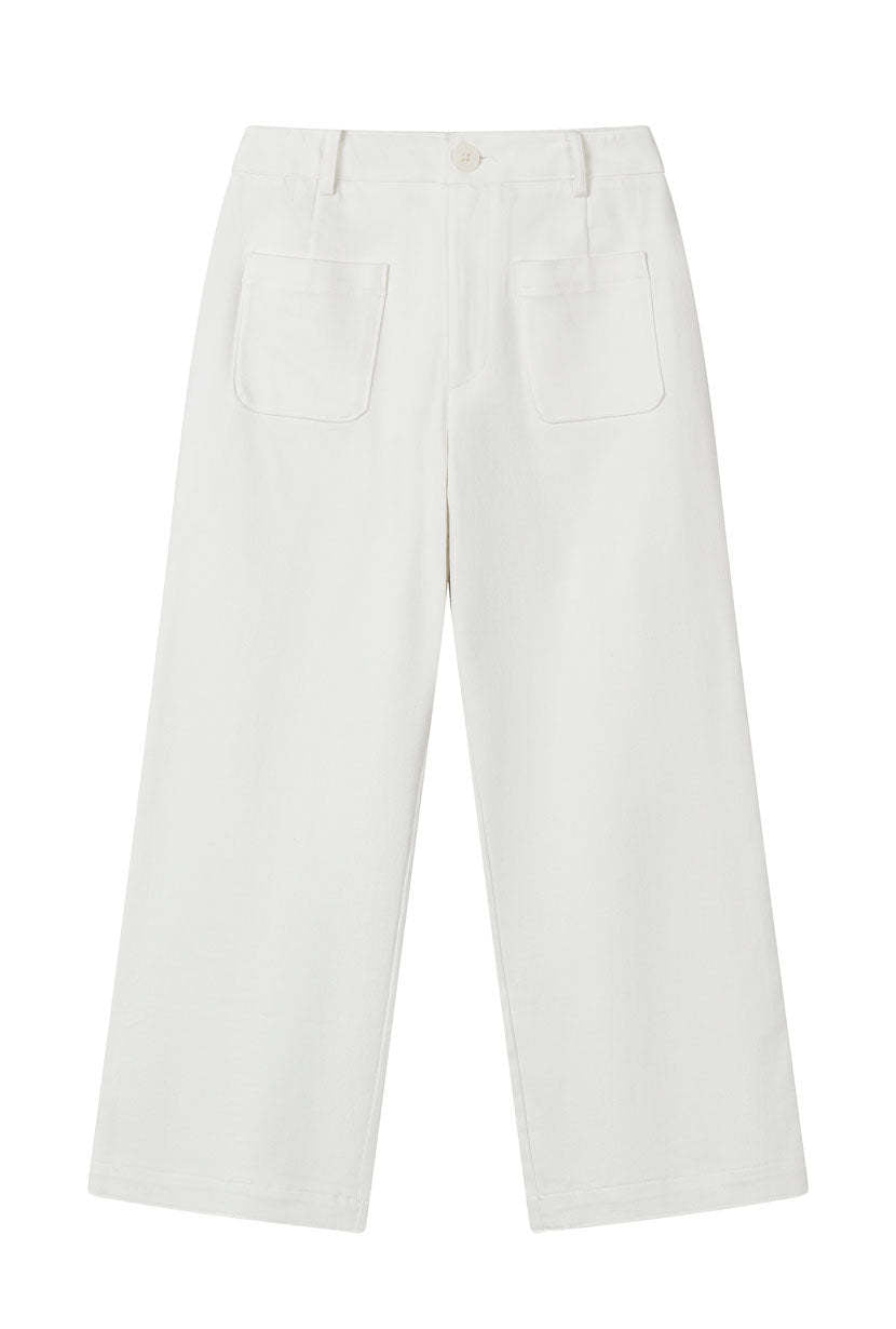 Billy Cropped Wide-Leg Denim Jeans - White