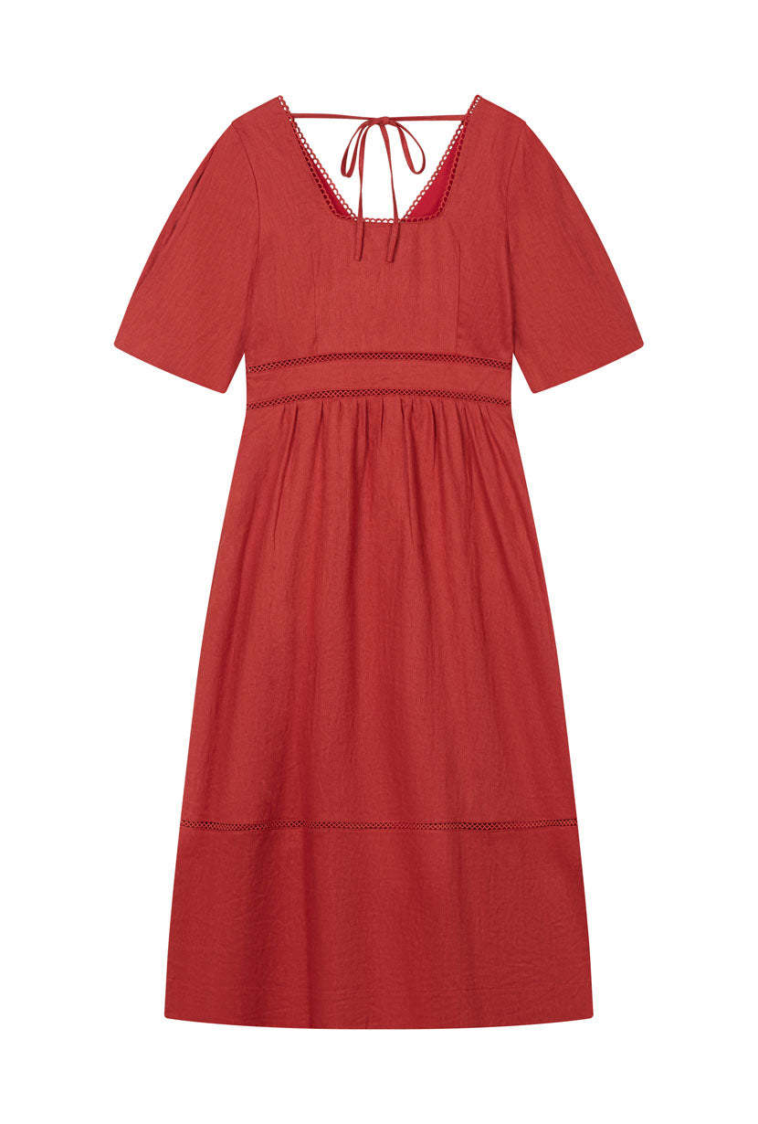 Meryl Linen Dress - Red