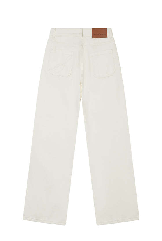 Odilia Mid Rise Straight Leg Jeans - Cream