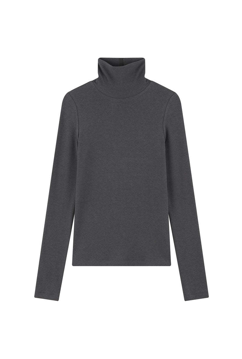Freja Cotton Turtleneck - Grey
