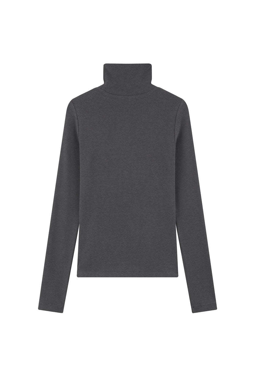 Freja Cotton Turtleneck - Grey