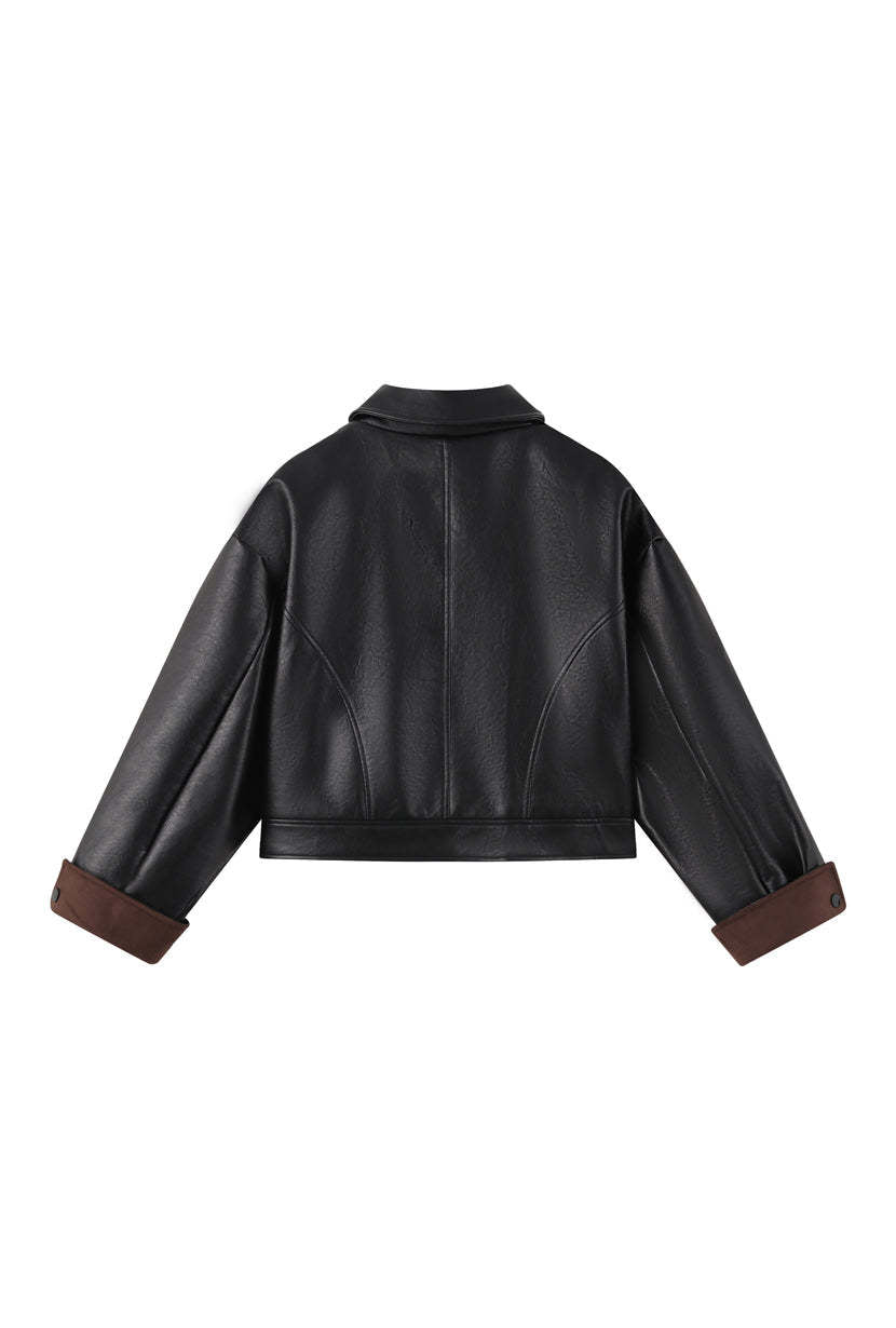 Laura Faux Leather Jacket - Black
