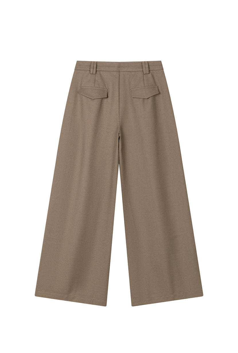 Carlo Wool Blend Wide Pants - Camel