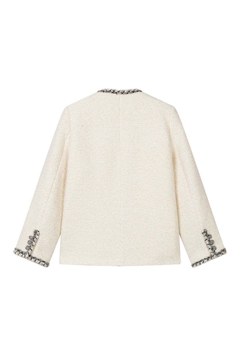 Charmaine Oversized Wool Tweed Coat - Ivory