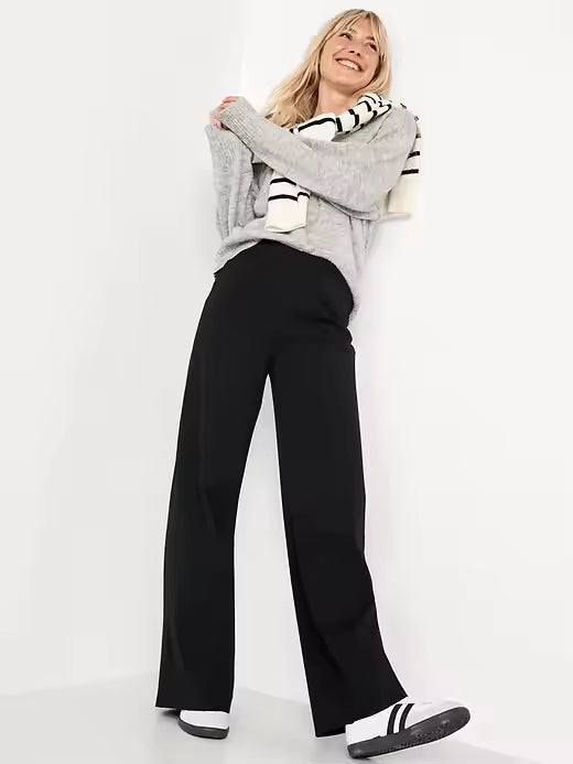 High-Waisted Pull-On Pixie Super Wide-Leg Pants