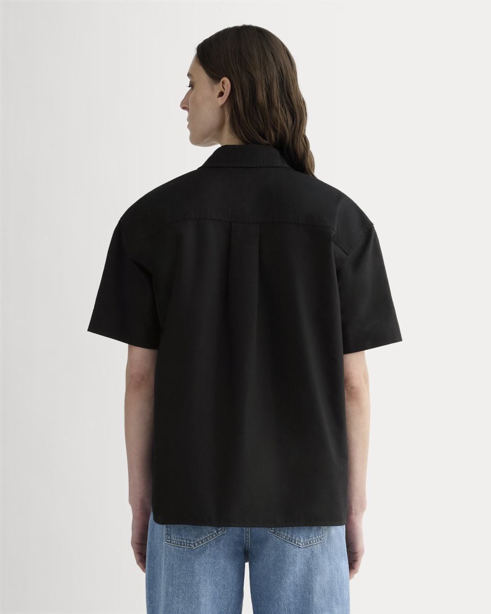 The Short-Sleeve Boxy Oxford | Black