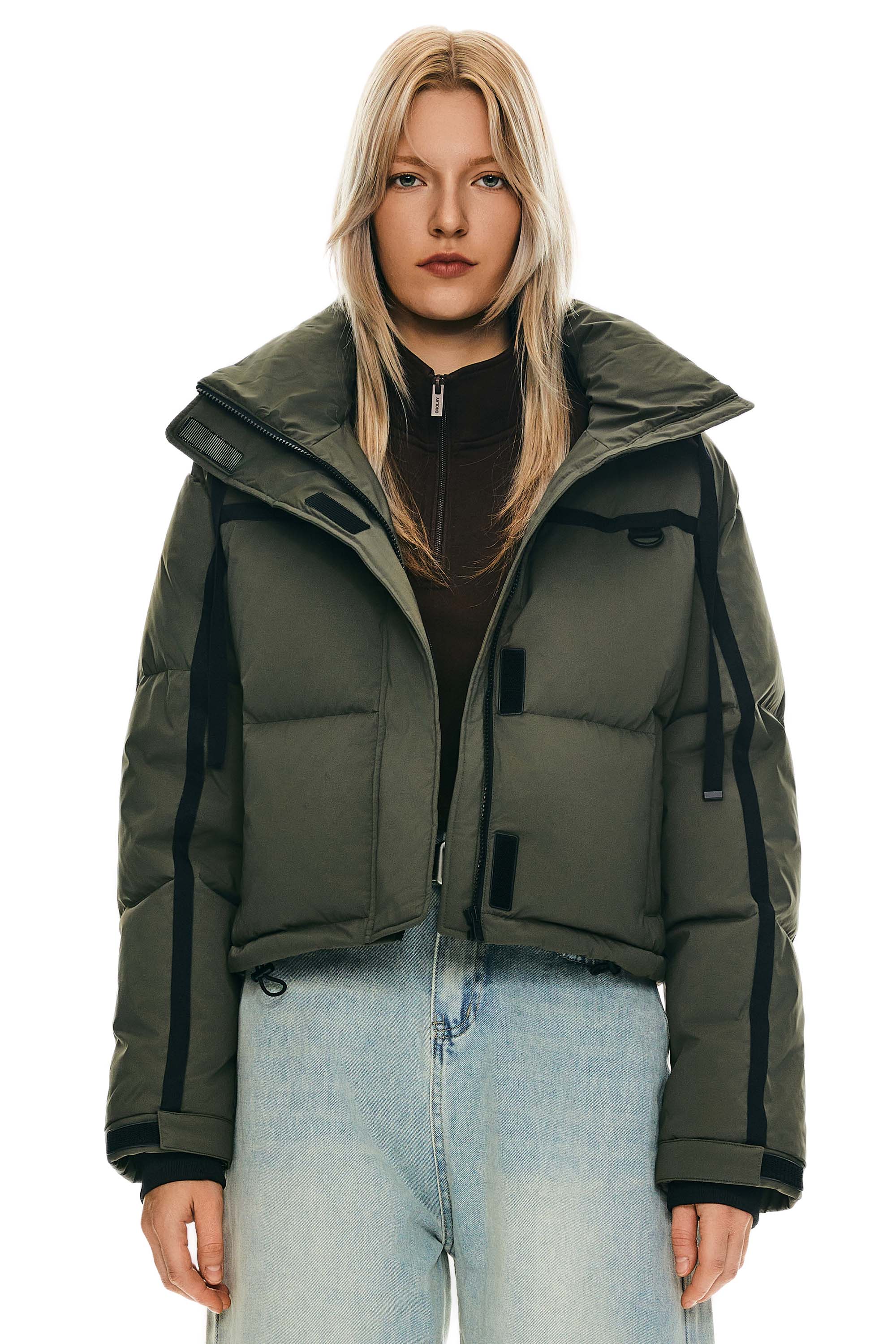Winter Quilted Hooded Cropped Down Puffer Jacket