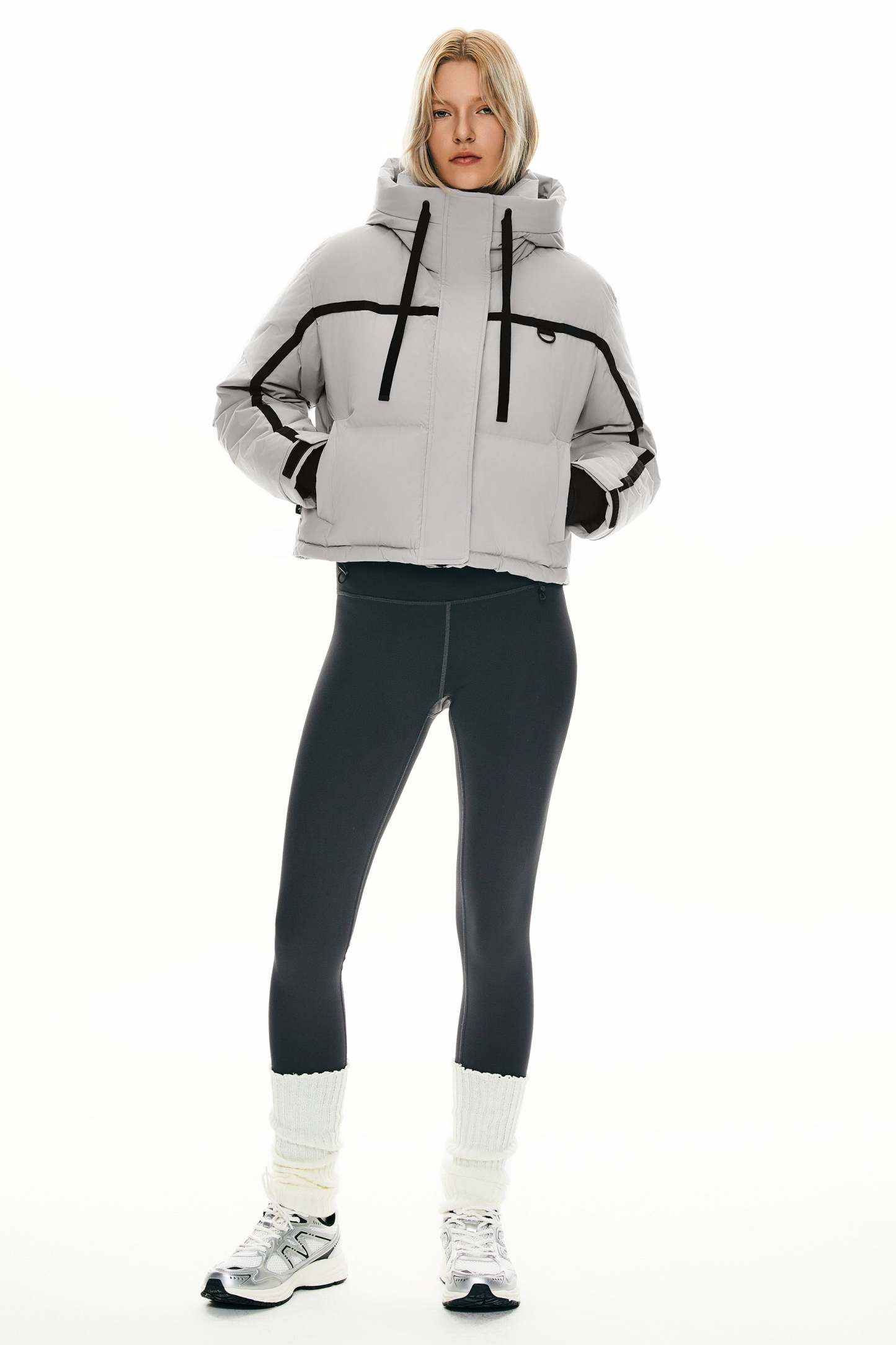 Winter Quilted Hooded Cropped Down Puffer Jacket